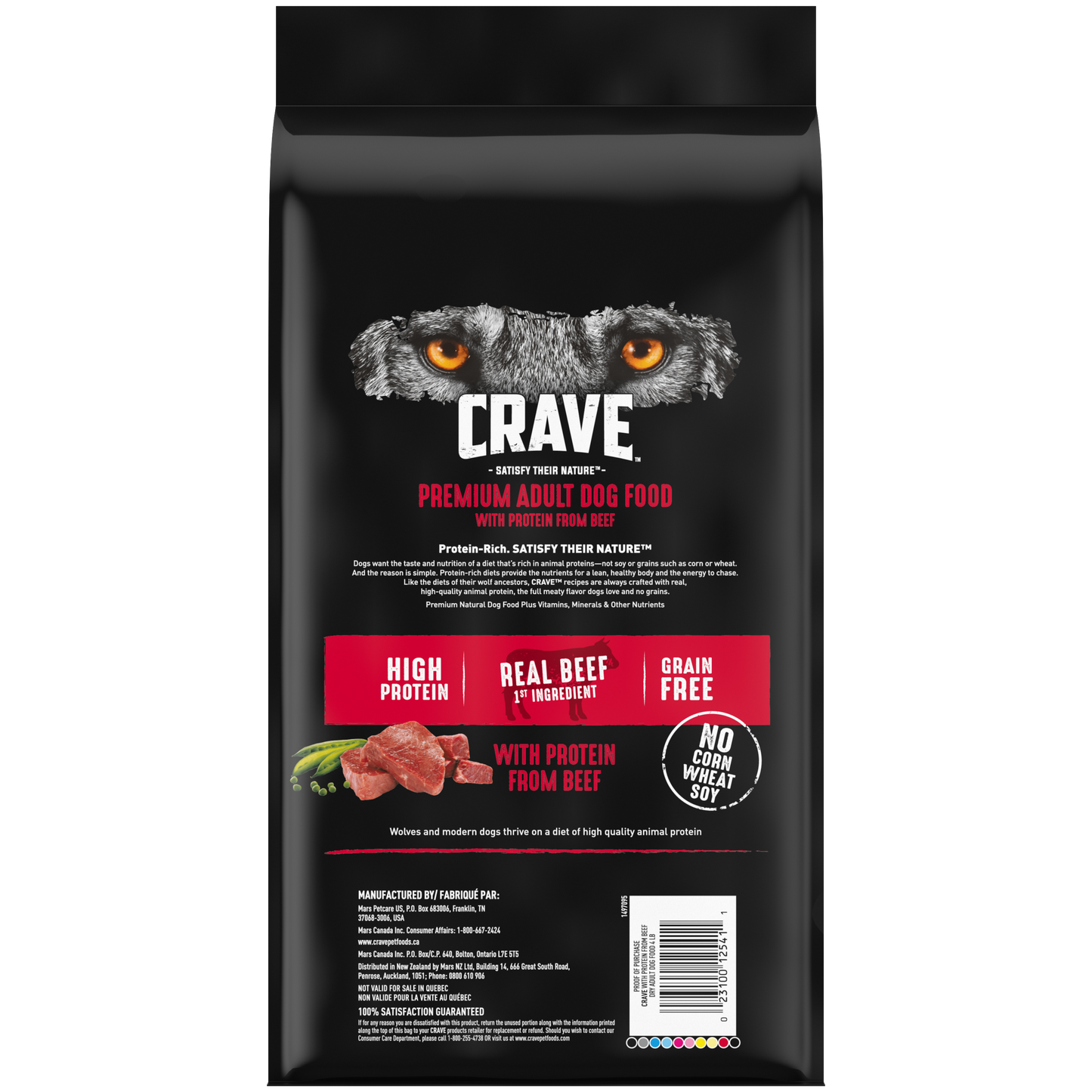 CRAVE™ Grain Free Adult Dry Dog Food with Protein from Beef