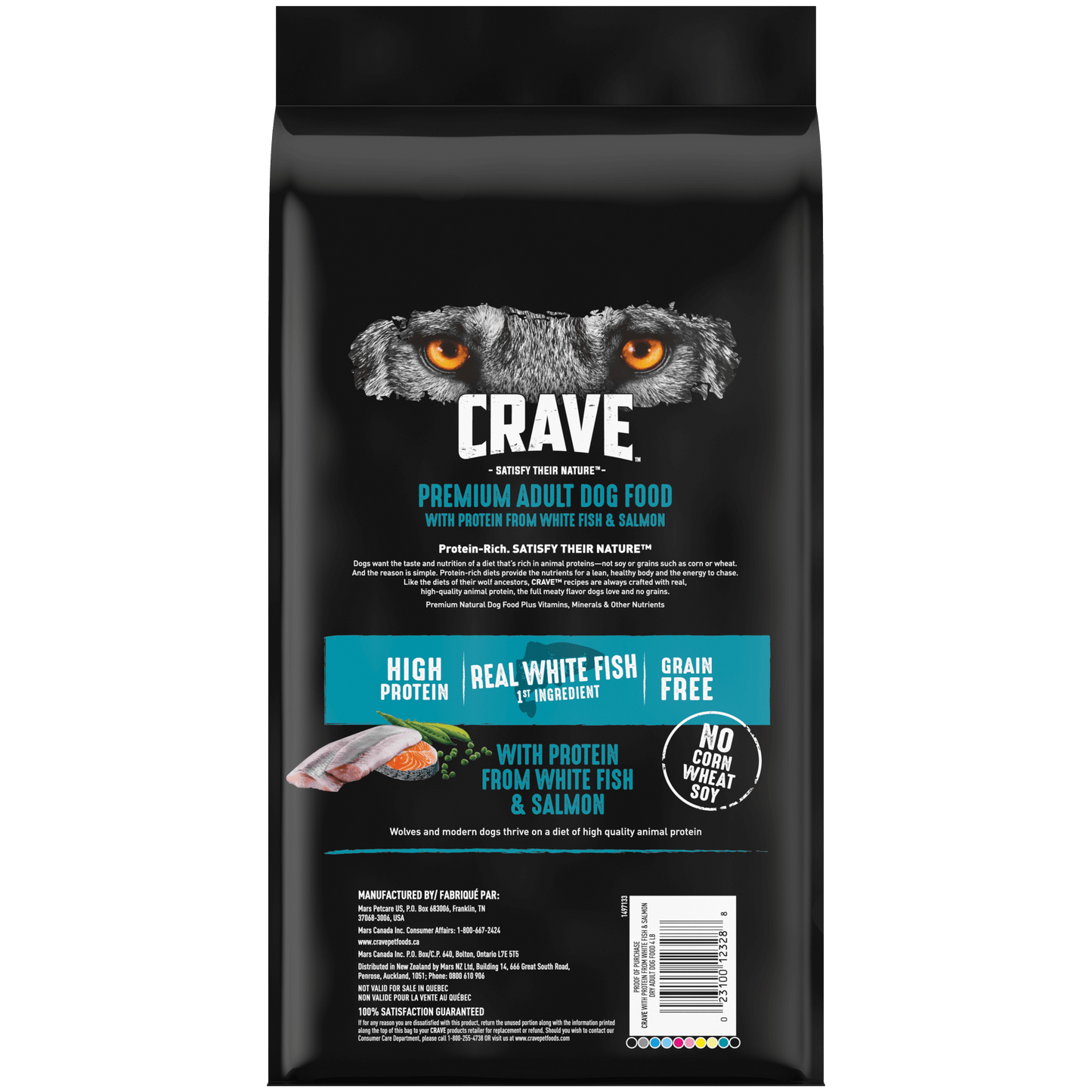 CRAVE™ Grain Free Adult Dry Dog Food with Protein from White Fish & Salmon